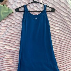 Long dark blue tank top